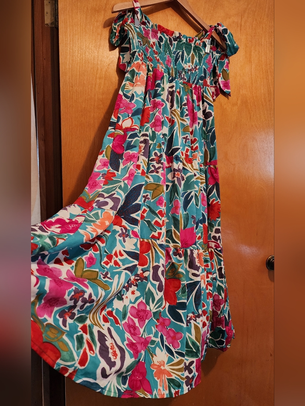 Umgee Floral Tie-Strap Dress